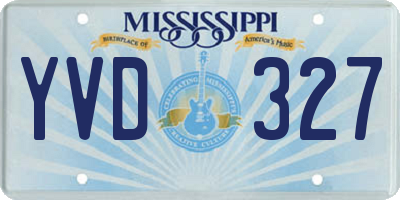 MS license plate YVD327