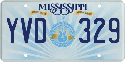 MS license plate YVD329