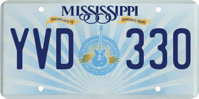 MS license plate YVD330