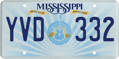 MS license plate YVD332