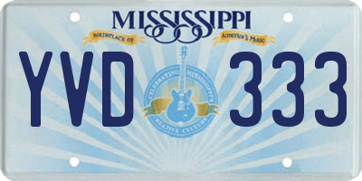 MS license plate YVD333