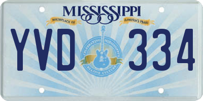 MS license plate YVD334