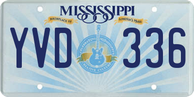 MS license plate YVD336
