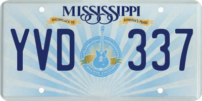 MS license plate YVD337
