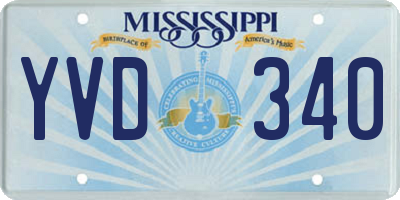 MS license plate YVD340
