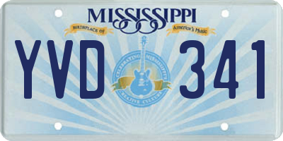 MS license plate YVD341