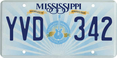 MS license plate YVD342