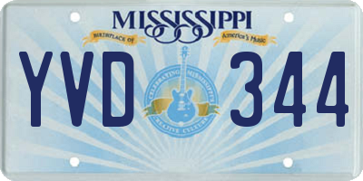 MS license plate YVD344