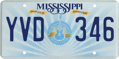 MS license plate YVD346