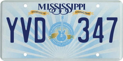 MS license plate YVD347