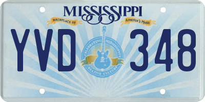 MS license plate YVD348