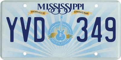 MS license plate YVD349