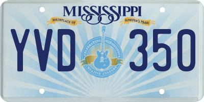 MS license plate YVD350