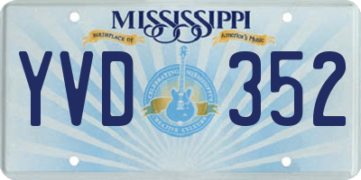 MS license plate YVD352