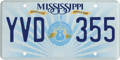MS license plate YVD355