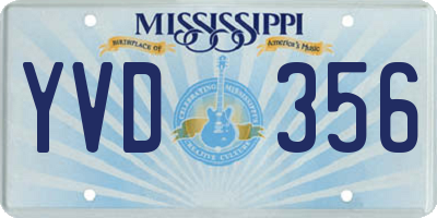 MS license plate YVD356