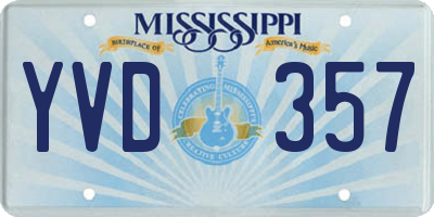 MS license plate YVD357