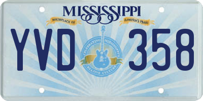 MS license plate YVD358