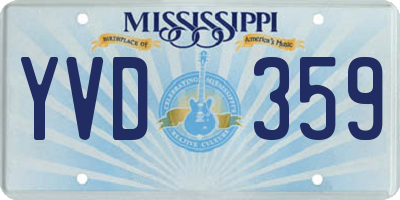 MS license plate YVD359