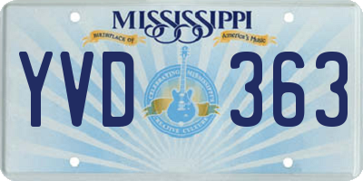 MS license plate YVD363