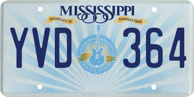 MS license plate YVD364