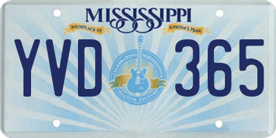 MS license plate YVD365