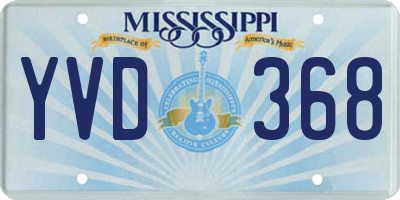 MS license plate YVD368