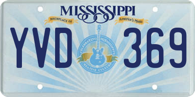 MS license plate YVD369