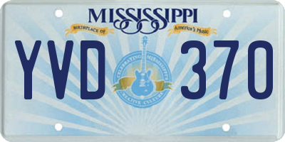 MS license plate YVD370