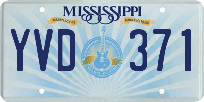 MS license plate YVD371