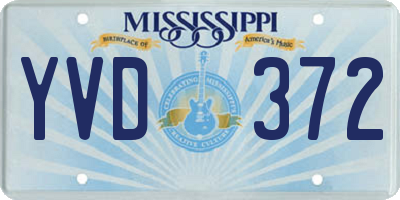 MS license plate YVD372
