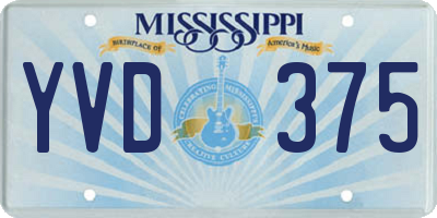 MS license plate YVD375