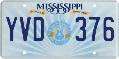 MS license plate YVD376