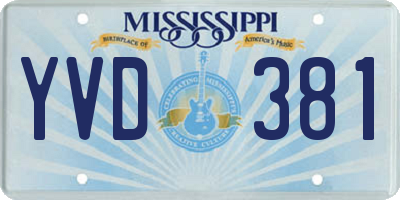 MS license plate YVD381