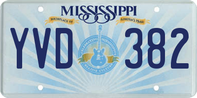 MS license plate YVD382