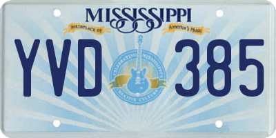 MS license plate YVD385