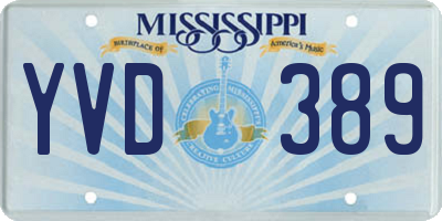 MS license plate YVD389