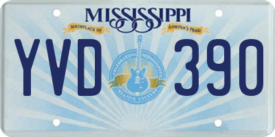 MS license plate YVD390