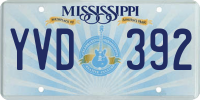 MS license plate YVD392