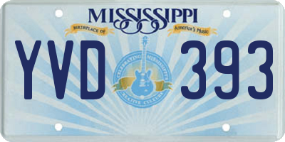 MS license plate YVD393