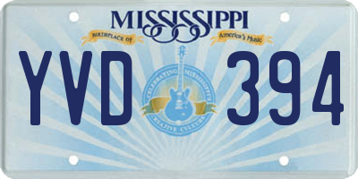 MS license plate YVD394