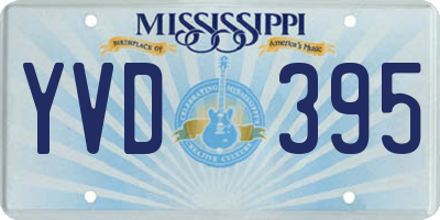MS license plate YVD395