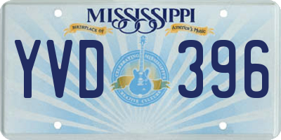 MS license plate YVD396