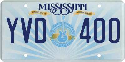 MS license plate YVD400