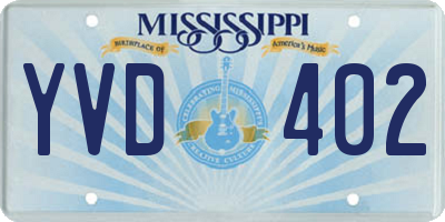 MS license plate YVD402