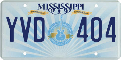 MS license plate YVD404