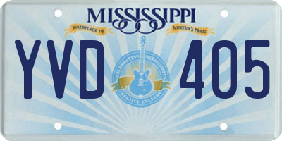 MS license plate YVD405