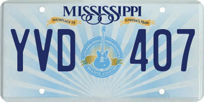 MS license plate YVD407