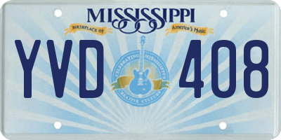 MS license plate YVD408