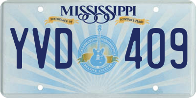MS license plate YVD409